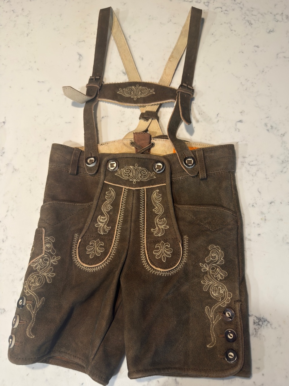 Boys Authentic Lederhosen made with Genuine Leather | 26” waist